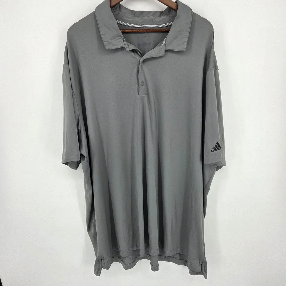 Adidas Dri Fit Golf Polo Shirt Gray Mens 4XLT Performance Short Sleeve